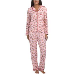 PILLOW TALK 2pc Gingerbread House Long Sleeve Pajama Set